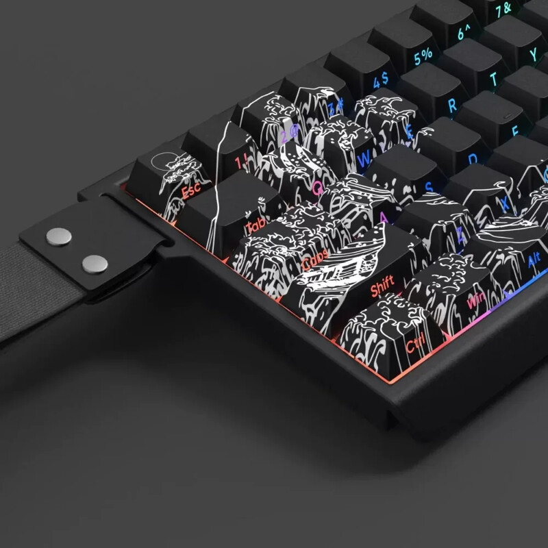 Küljele graveeritud poolläbipaistev kirsipuu klahvikorgid PBT soojussublimatsiooniga 130 klahvi Loov 60/64/84/98/108 mehaaniliste klaviatuuride jaoks