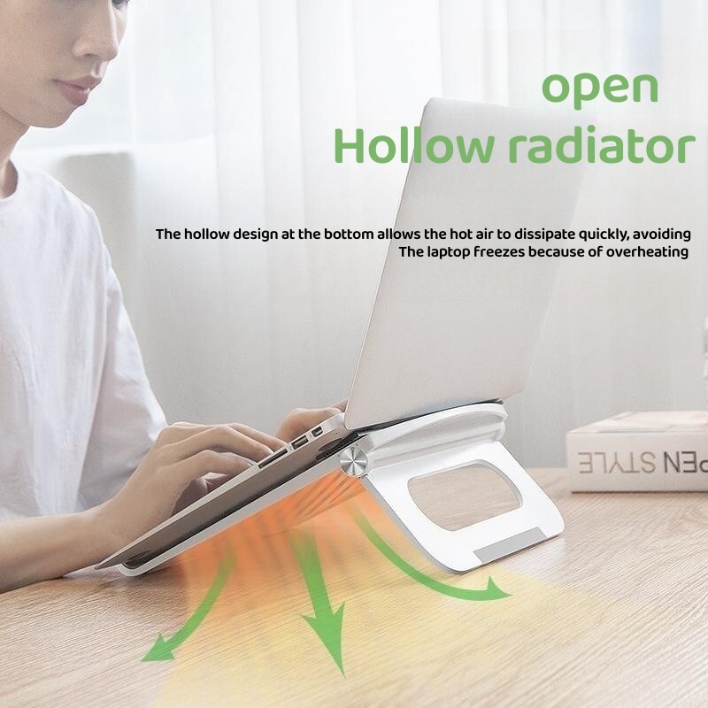 Salokāms klēpjdatora statīvs priekš iPad Macbook Mac Pro PC piezīmjdatora planšetdatora datoru piederumi ABS galddatora kronšteina atbalsta dzesēšanas statīvs