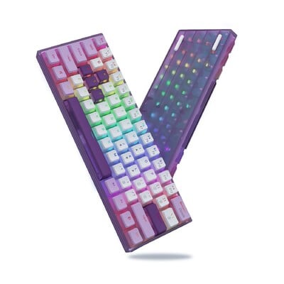 Herná mechanická klávesnica Womier WK61 s 60% výmenou za chodu, modrá klávesnica s RGB drôtovým pudingom, PBT krytkou, červenými prepínačmi