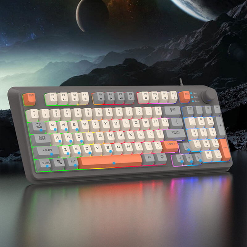 Herná klávesnica K82 RGB Light Mechanická klávesnica 94 klávesov Svetelná klávesnica s možnosťou výmeny kláves pre notebooky a stolné počítače