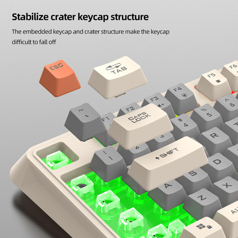 Herná klávesnica K82 RGB Light Mechanická klávesnica 94 klávesov Svetelná klávesnica s možnosťou výmeny kláves pre notebooky a stolné počítače