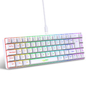 HXSJ Spanish Keyboard V200 Wired K68 RGB Streamer Mini Gaming πληκτρολόγιο 19-πλήκτρων χωρίς σύγκρουση μεμβράνης Μηχανική αίσθηση