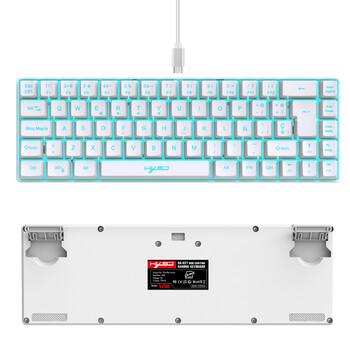 HXSJ Spanish Keyboard V200 Wired K68 RGB Streamer Mini Gaming πληκτρολόγιο 19-πλήκτρων χωρίς σύγκρουση μεμβράνης Μηχανική αίσθηση