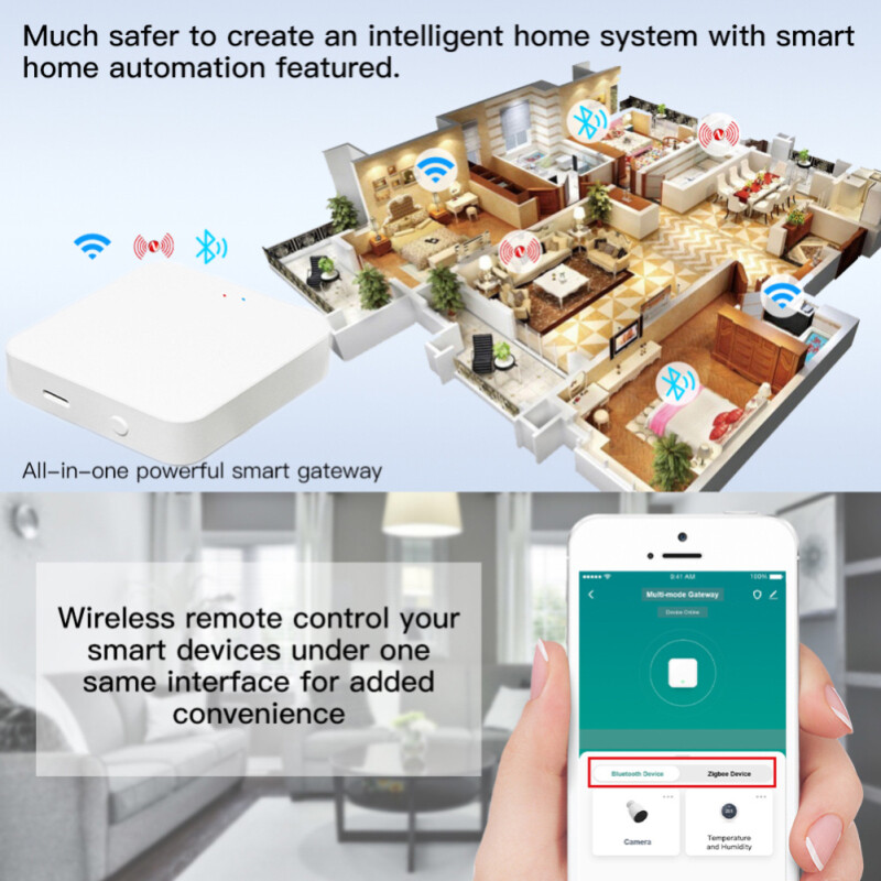 Tuya ZigBee Smart Gateway Multi-model Bluetooth Hub Bridge Smart Home funcționează cu senzorul Smart Life ZigBee prin Alexa Google Home