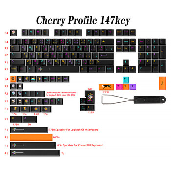 Mictlan Keycaps Set Cherry Height pbt dye sub Keycap For gk61/64/68/G610 K70 GMMK gmk Mechanical Gaming Keyboard Caps iso Key