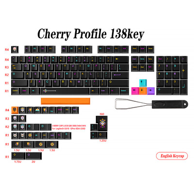 Mictlan Keycaps Set Cherry Height pbt dye sub Keycap For gk61/64/68/G610 K70 GMMK gmk Mechanical Gaming Keyboard Caps iso Key