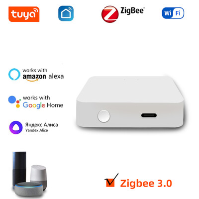 Hub Zigbee, gateway WiFi Zigbee 3.0/Bluetooth 3-în-1, gateway multimod fără fir Tuya, hub smart home bridging, compatibil cu