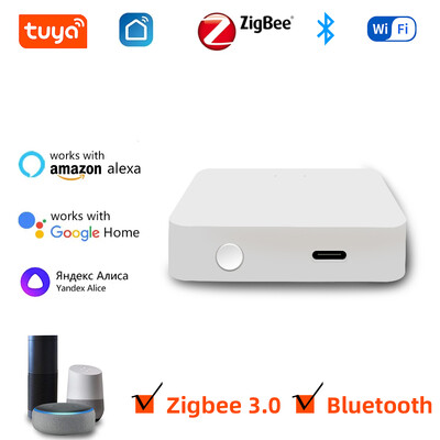 Hub Zigbee, gateway WiFi Zigbee 3.0/Bluetooth 3-în-1, gateway multimod fără fir Tuya, hub smart home bridging, compatibil cu