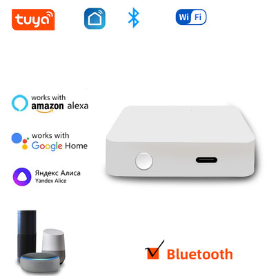 Hub Zigbee, gateway WiFi Zigbee 3.0/Bluetooth 3-în-1, gateway multimod fără fir Tuya, hub smart home bridging, compatibil cu