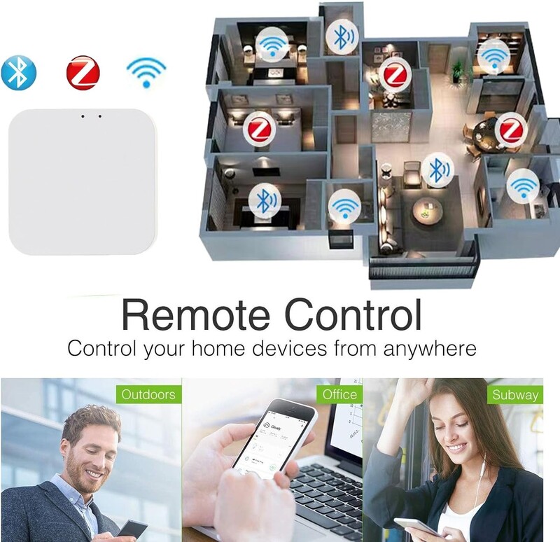 Zigbee hub, 3 az 1-ben WiFi Zigbee 3.0/Bluetooth átjáró, Tuya vezeték nélküli multimódusú átjáró, intelligens otthoni áthidaló hub, kompatibilis