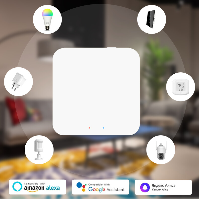 Zigbee hub, 3 az 1-ben WiFi Zigbee 3.0/Bluetooth átjáró, Tuya vezeték nélküli multimódusú átjáró, intelligens otthoni áthidaló hub, kompatibilis