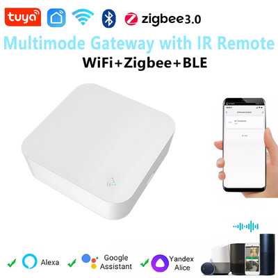 Tuya Smart Home WiFi + Zigbee + Bluetooth multimode Gateway Hub su IR nuotoliniu valdymu balsu Išmanioji scenos automatizacija Mokymasis "pasidaryk pats"