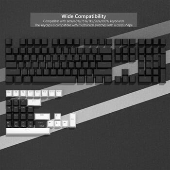 WOB Double Shot PBT Keycaps Cherry Profile Shine Through RGB Backlit Keycas for Cherry Gateron MX Switch Mechanical Keyboard