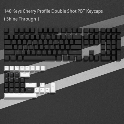 WOB Double Shot PBT Keycaps Cherry Profile Shine Through RGB Backlit Keycas for Cherry Gateron MX Switch Mechanical Keyboard