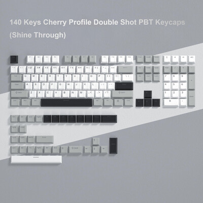 WOB Double Shot PBT Keycaps Cherry Profile Shine Through RGB Backlit Keycas for Cherry Gateron MX Switch Mechanical Keyboard