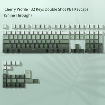 WOB Double Shot PBT Keycaps Cherry Profile Shine Through RGB Backlit Keycas for Cherry Gateron MX Switch Mechanical Keyboard