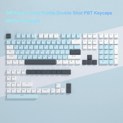 WOB Double Shot PBT Keycaps Cherry Profile Shine Through RGB Backlit Keycas for Cherry Gateron MX Switch Mechanical Keyboard
