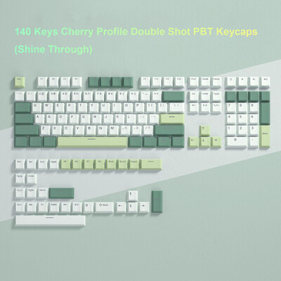 WOB Double Shot PBT Keycaps Cherry Profile Shine Through RGB Backlit Keycas for Cherry Gateron MX Switch Mechanical Keyboard