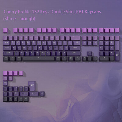 WOB Double Shot PBT Keycaps Cherry Profile Shine Through RGB Backlit Keycas for Cherry Gateron MX Switch Mechanical Keyboard