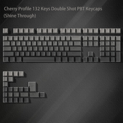 WOB Double Shot PBT Keycaps Cherry Profile Shine Through RGB Backlit Keycas for Cherry Gateron MX Switch Mechanical Keyboard