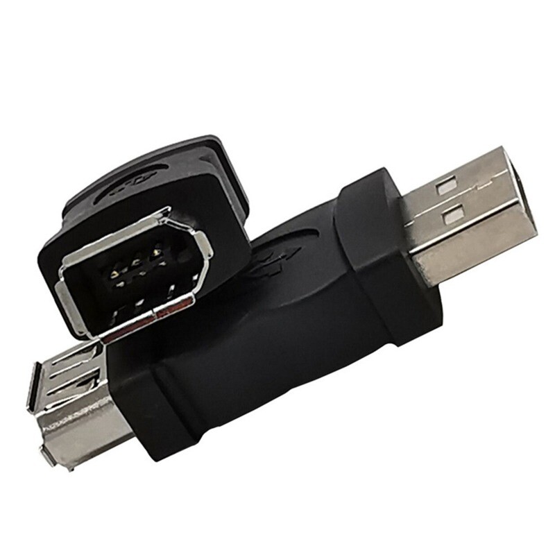 Paredzēts Firewire IEEE 1394 6 kontaktu ekrānam uz USB 2.0 A tipa vīrišķā adaptera adaptera USB vīrieša savienotāja kamerai mobilā tālruņa MP3 atskaņotājam
