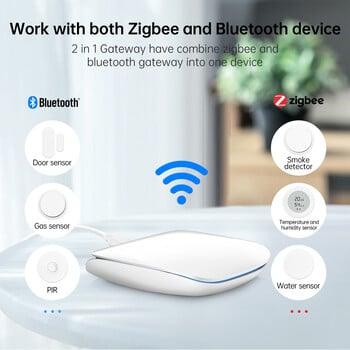 AVATTO Tuya Zigbee Gateway Hub，ZigBee3.0 Bluetooth Multi Mode Smart Wired Wired Gateway Bridge Work for Google Home Alexa