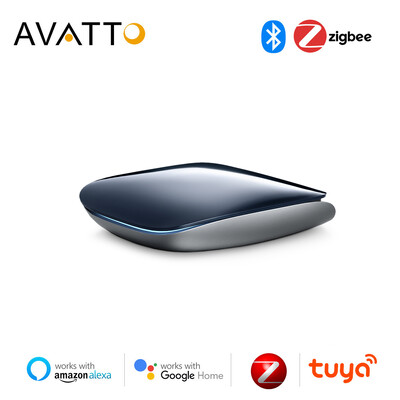 AVATTO Tuya Zigbee Gateway Hub，ZigBee3.0 Bluetooth Multi Mode Smart Wireless Wired Gateway Bridge Funcționează pentru Google Home Alexa