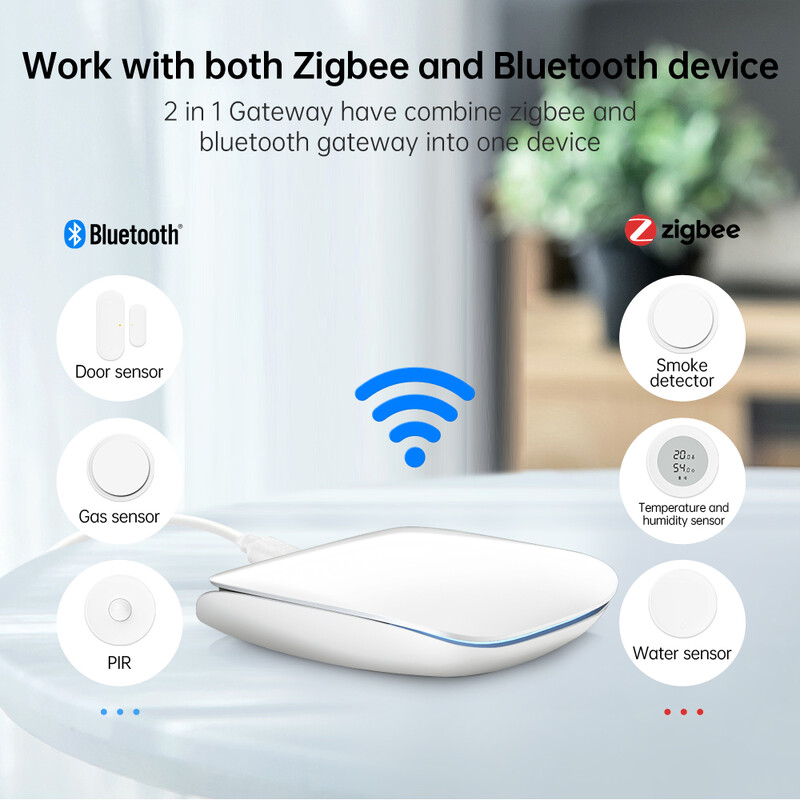 AVATTO Tuya Zigbee Gateway Hub, ZigBee3.0 Bluetooth Multi Mode Inteligentný bezdrôtový káblový Gateway Bridge funguje pre Google Home Alexa