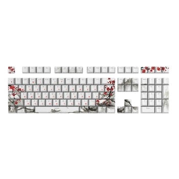 108key OEM PBT DYESUB Keycaps Plum Blossom Руски корейски японски Keycap за механична клавиатура за игри DropShipping