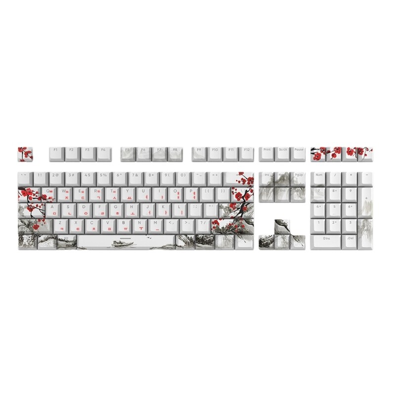 108key OEM PBT DYEBUB Keycaps Plum Blossom orosz koreai japán billentyűsapka játékokhoz mechanikus billentyűzet DropShipping