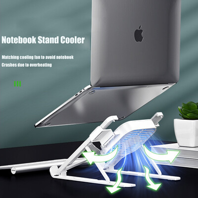 Sulankstomas nešiojamojo kompiuterio planšetinio kompiuterio stovas su aušinimo ventiliatoriaus šilumos išsklaidymu, skirtas staliniam kompiuteriui MacBook Air Pro stovas Nešiojamojo kompiuterio laikiklis HP aušintuvas