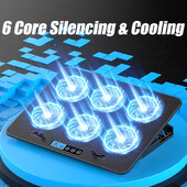COOLCOLD A9 Gaming RGB laptop hűtő 2 USB port 6 Fan Gaming LED Light notebook hűtő 13-18 hüvelykes laptop Macbook állványhoz