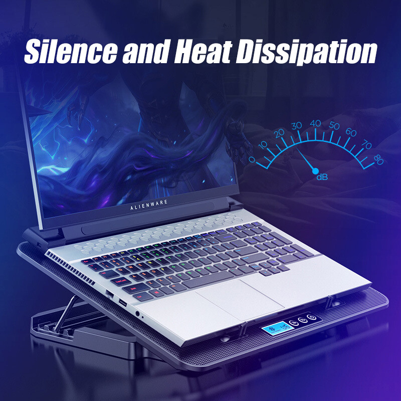 COOLCOLD A9 Gaming RGB laptop hűtő 2 USB port 6 Fan Gaming LED Light notebook hűtő 13-18 hüvelykes laptop Macbook állványhoz