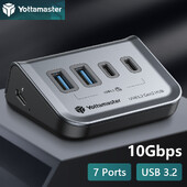 Yottamaster Multiple USB A Tip C Hub 4/7 Slot 10 Gbps Socket Docking Station Multi USB 3.0 Splitter Port Adaptor Dock Extensor