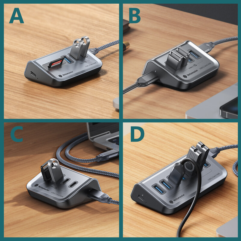 Yottamaster Multiple USB A Tip C Hub 4/7 Slot 10 Gbps Socket Docking Station Multi USB 3.0 Splitter Port Adaptor Dock Extensor