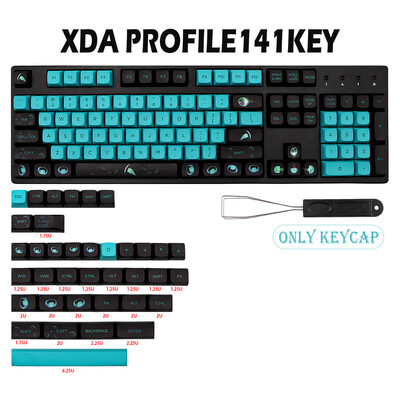 XDA V2 Ocean Jellyfish Dye Sub-klaviatuurikomplekt paks PBT klaviatuuri jaoks gh60 pokker 87 104 ansi xd64 RK61 xd68 xd84 xd96 sinine must võti