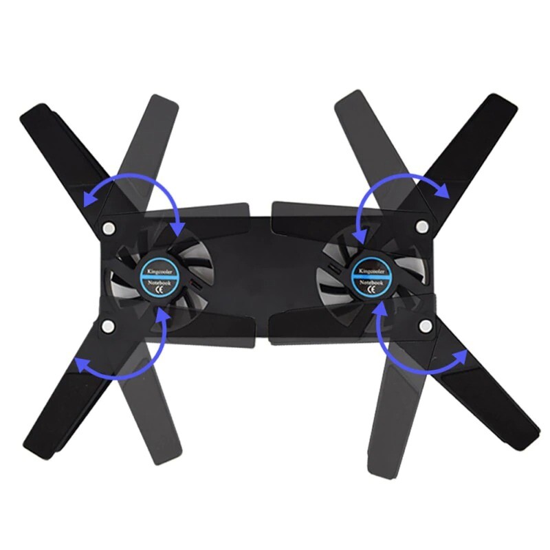 Nešiojamojo kompiuterio aušinimo padėklas Nešiojamojo kompiuterio aušintuvas USB maitinamas aušinimo padėklo laikiklis 2 ventiliatoriai nešiojamam kompiuteriui Universalus 7 15" 1 nešiojamojo kompiuterio stovas