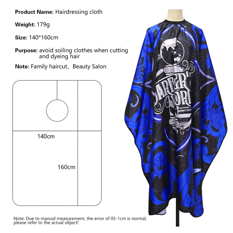 Antistatinis kirpimas šluostės kirpimas plaukams atsparus vandeniui salonas kirpykla Kirpykla prijuostė Kirpykla pelerinos kirpėjo stiliaus įrankiai