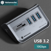 Yottamaster Multiport Splitter USB A Type-C Dokovacia stanica Multi 4 Slot Zásuvka Hub Zásuvka Extender Dock Adaptér pre PC Laptop
