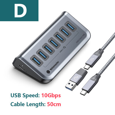 Yottamaster Multiport Splitter USB A Type-C Dokovacia stanica Multi 4 Slot Zásuvka Hub Zásuvka Extender Dock Adaptér pre PC Laptop