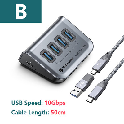 Yottamaster Multiport Splitter USB A Type-C Dokovacia stanica Multi 4 Slot Zásuvka Hub Zásuvka Extender Dock Adaptér pre PC Laptop