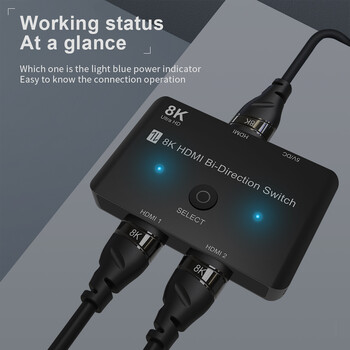 Προσαρμογέας Ultra HD 2.1 HDMI Bi-Directional Switch Splitter 8K@60Hz 4K@120Hz 1 In 2Out 2 In 1Out για προβολείς Xbox PS5