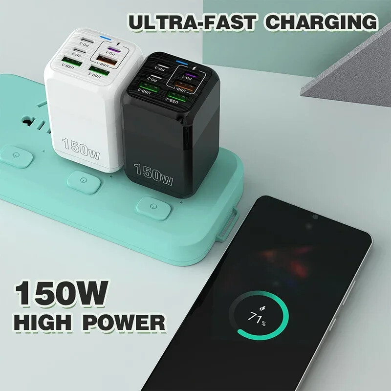 Xiaomi 150W Super Quick Charger Cable 10A Ultra High Speed Fast Charging 6 Ports PD Type C QC 3.0 Pre iPhone Samsung Charger