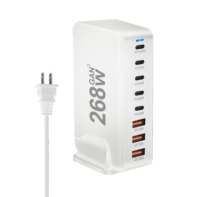 Încărcător GaN de birou de 268 W Încărcător USB tip C PD cu 8 porturi Încărcare rapidă 3.0 Încărcător rapid USB tip C Încărcător USB mobil