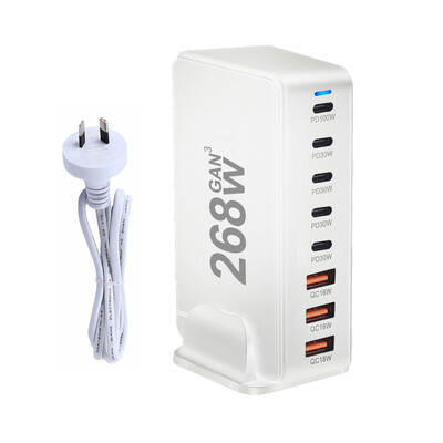 Încărcător GaN de birou de 268 W Încărcător USB tip C PD cu 8 porturi Încărcare rapidă 3.0 Încărcător rapid USB tip C Încărcător USB mobil