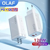 Φορτιστής 120w GaN USB C Fast Charging Quick Charge 5.0 USB Fast Charger Adapter for iPhone Xiaomi Samsung PD 25W Fast Charger