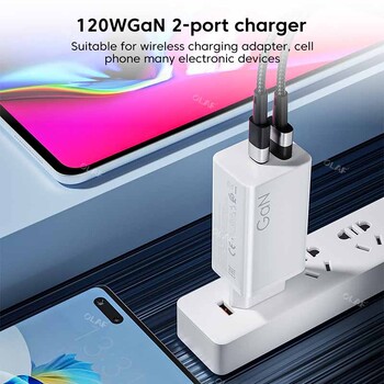 Φορτιστής 120w GaN USB C Fast Charging Quick Charge 5.0 USB Fast Charger Adapter for iPhone Xiaomi Samsung PD 25W Fast Charger