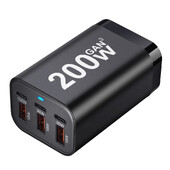 USB C Fast 200W 6 portos gyorstöltő GaN töltő tápadapter iPhone 14/13/12 sorozathoz, Samsung Galaxy S23/S22/S21