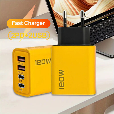 2 USB 2 Тип многопортово стенно зарядно устройство USB PD адаптер за Xiaomi iPhone 13 12 за зареждане на щепсел за мобилен телефон Samsung