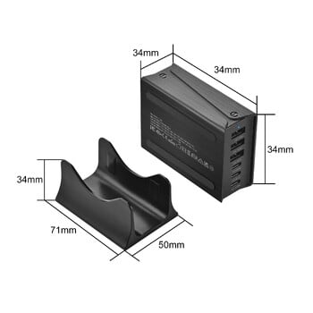 USB C Fast Charging 200W 6-Port Charging Station Hub Compact Φορτιστής GaN με τροφοδοτικό για iPhone Samsung Xiaomi Huawei